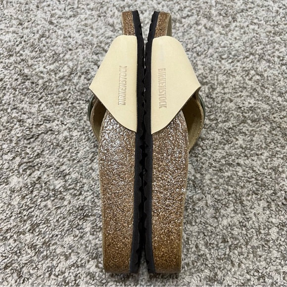 Birkenstock Madrid Big Buckle Single-Strap Slide Sandals Beige Size 40 US 9
